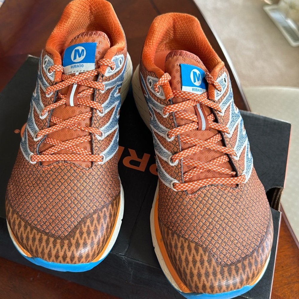 Merrell Rubato Tracking shoes Color burnish/blue/orange. Men’s shoes size 7